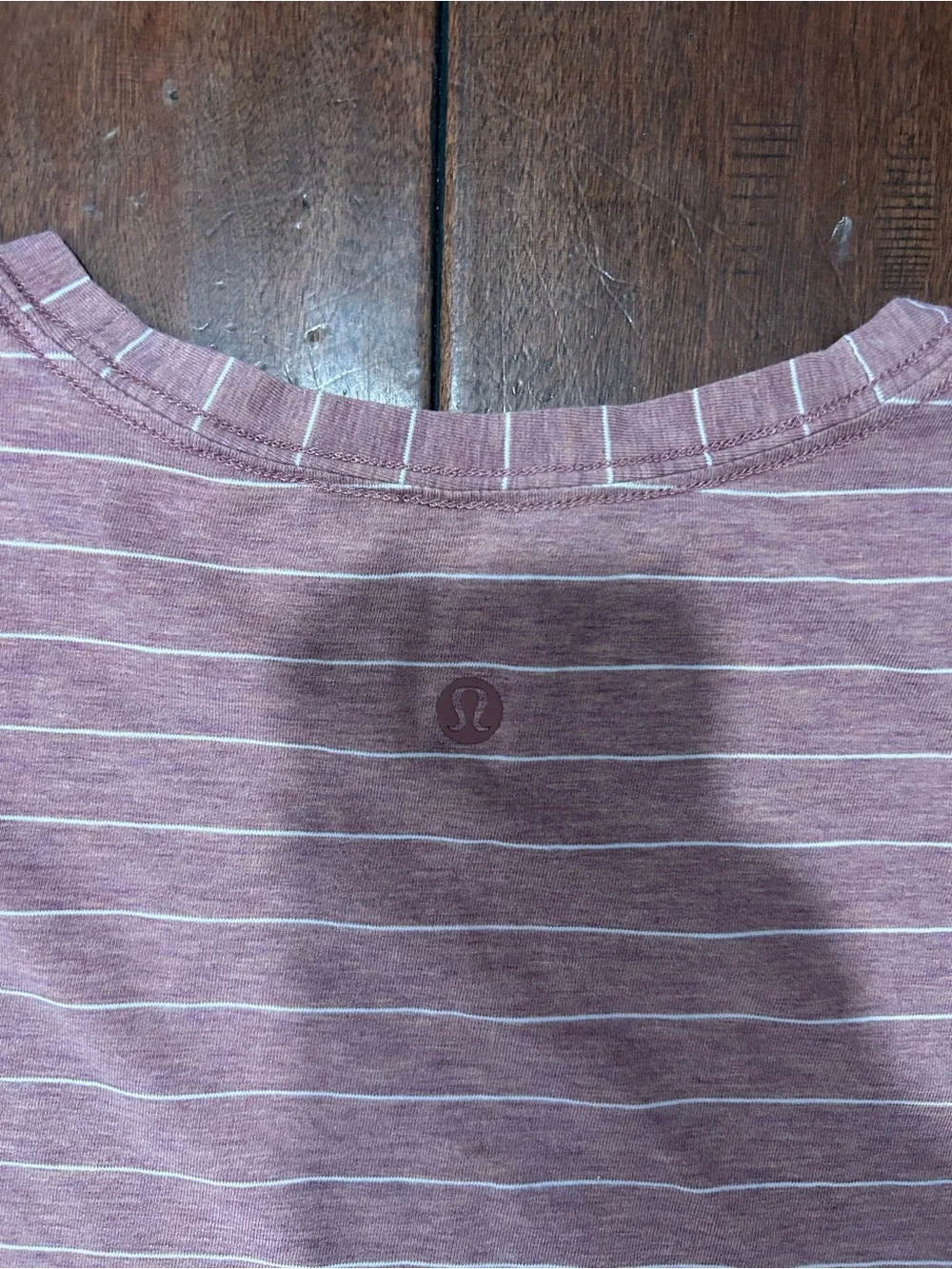 Lululemon pink striped tshirt Large